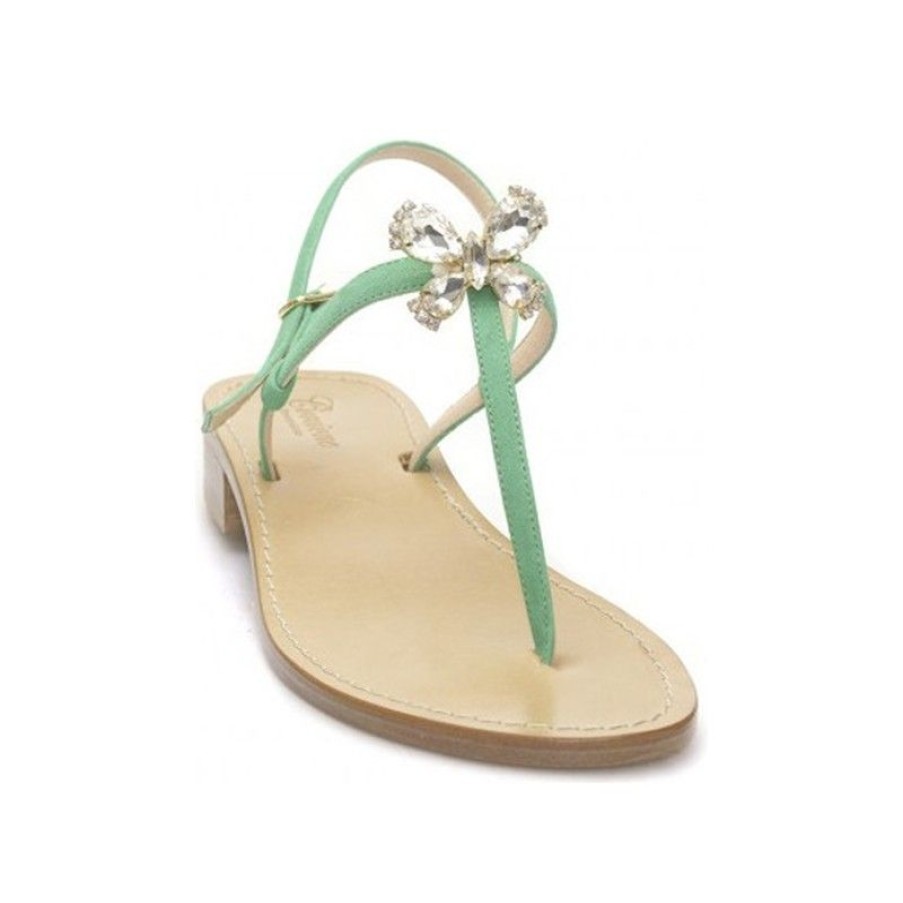 Collezione Donna Sandali Corcione | Alice - Infradito Verde Con Fiocco